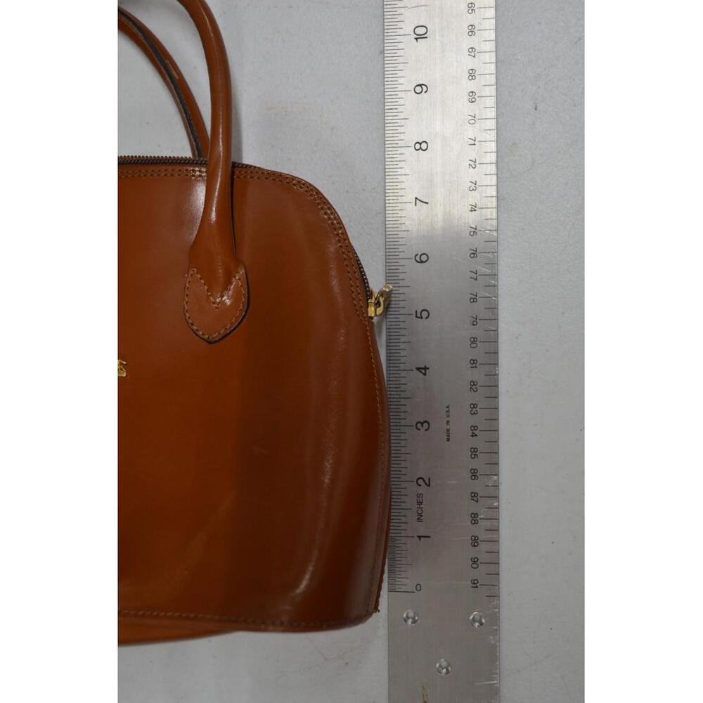 Cristian Genuine Leather Handbag Made in Italy Brown Tan Purse Horse Logo - Picture 9 of 9